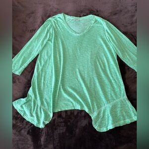LOGO by Lori Goldstein Green T-Shirt Tunic.  Sz XL